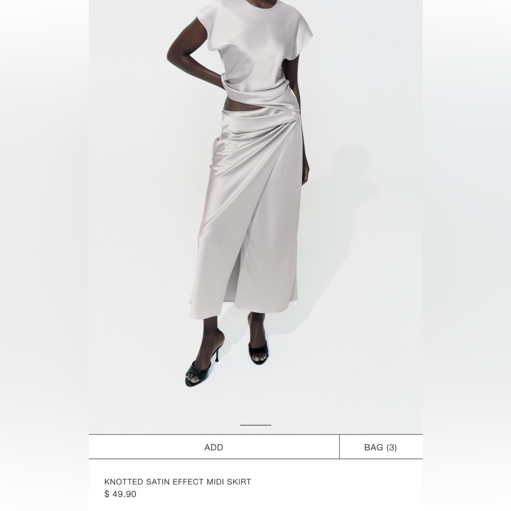 NWT Zara satin skirt